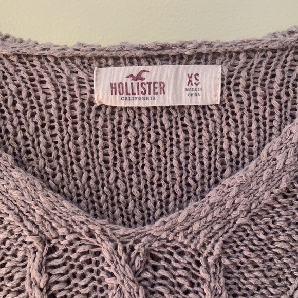 Hollister Taupe Cable Knit Hooded Sweater - Picture 2 of 5